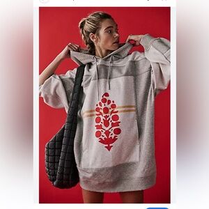 FP Movement Triple Threat Hoodie in Heather Gray Victory Red